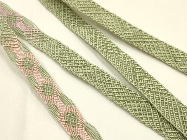 平和屋着物＊夏物　和装小物　上質な帯締め2本　レース組　平組　暈し　正絹　逸品　未使用　AABK9749ay