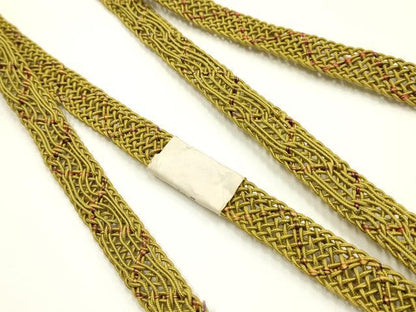 平和屋着物＊夏物　和装小物　上質な帯締め2本　レース組　平組　銀糸　正絹　逸品　未使用　AABK9754ay
