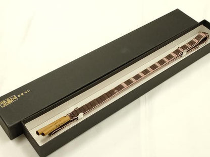 平和屋着物●無形文化財　江戸組紐　五嶋紐　帯締め　平組　正絹　逸品　新品　AABK9771ay