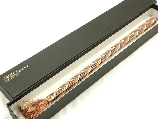 平和屋着物●無形文化財　江戸組紐　五嶋紐　帯締め　笹浪組　正絹　逸品　AABK9780ay