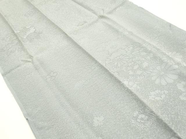 平和屋着物●和装小物　帯締め・帯揚げセット　高麗組　草花地紋　丹後ちりめん　銀糸　正絹　逸品　未使用　AABK9782ay