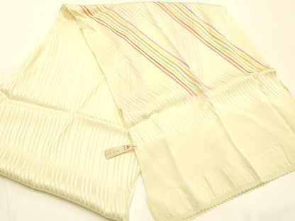 平和屋着物●和装小物　帯締め・帯揚げセット　七本原　厄除け紐　七色紐　7色　細紐　斜縞　正絹　逸品　未使用　AABK9788ay