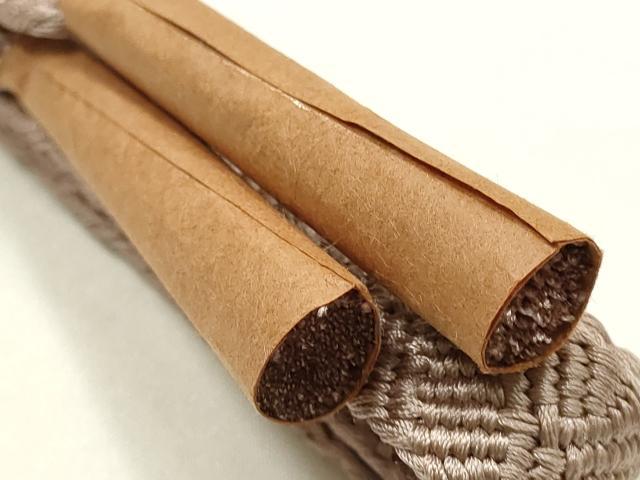 平和屋着物●和装小物　帯締め・帯揚げセット　本草木染　平組　雪輪花地紋　正絹　逸品　未使用　AABK9796ay