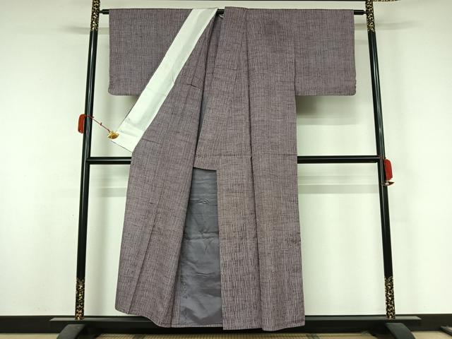 平和屋着物▽上質な紬　単衣　立涌文　正絹　逸品　AABK9804jh