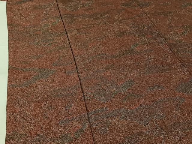 平和屋着物▽江戸小紋　単衣　風景文　正絹　逸品　AABK9805jh