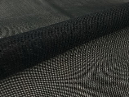 平和屋着物▽道行コート　スリーシーズン　春夏秋　塵除け　縞　黒地　ロング丈　AABK9809jh