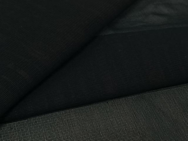 平和屋着物▽道行コート　スリーシーズン　春夏秋　塵除け　縞　黒地　ロング丈　AABK9809jh
