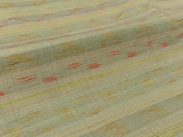 平和屋着物▽信州紬　単衣　横段文　証紙付き　正絹　逸品　AABK9814jh
