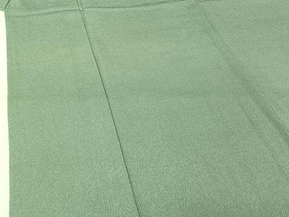 平和屋着物▽上質な色無地　単衣　薄青色　鬼しぼ縮緬　正絹　逸品　AABK9821jh