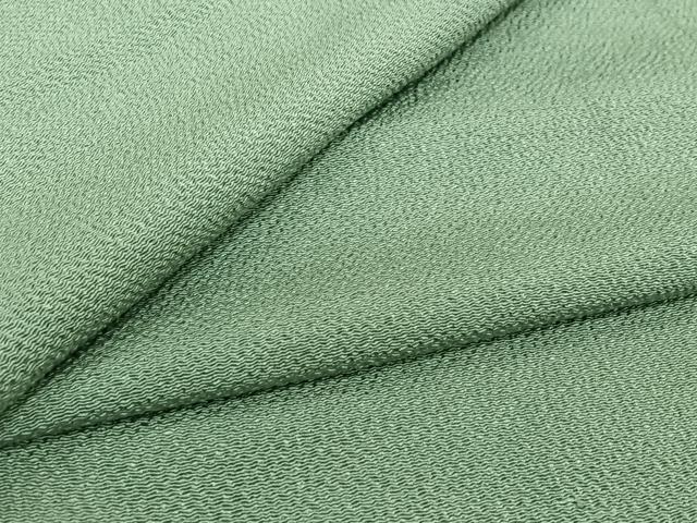 平和屋着物▽上質な色無地　単衣　薄青色　鬼しぼ縮緬　正絹　逸品　AABK9821jh