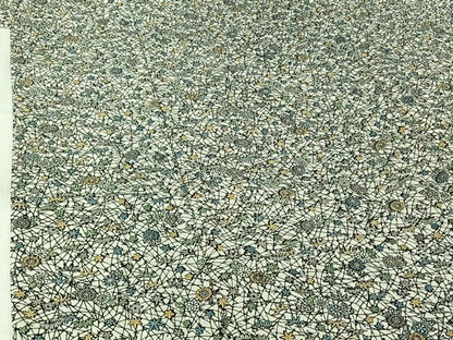 平和屋着物▽上質な小紋　単衣　草花文　正絹　逸品　AABK9826jh
