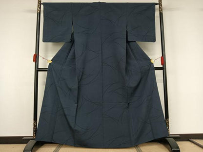 平和屋着物▽上質な小紋　単衣　芝文　正絹　逸品　AABK9827jh