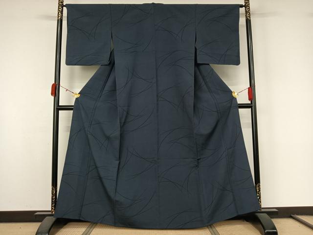 平和屋着物▽上質な小紋　単衣　芝文　正絹　逸品　AABK9827jh
