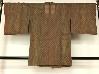 平和屋着物▽道行コート　スリーシーズン　春夏秋　塵除け　霞文　正絹　逸品　AABK9829jh