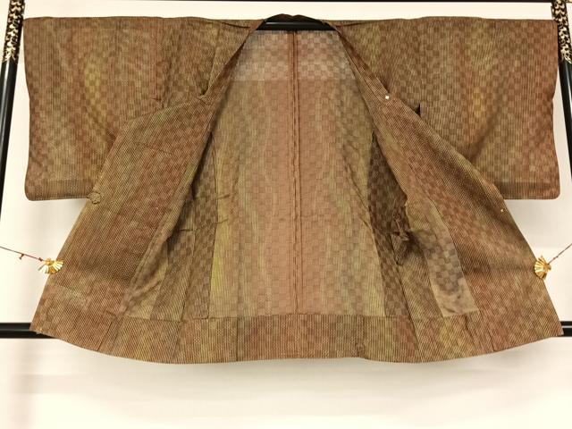 平和屋着物▽道行コート　スリーシーズン　春夏秋　塵除け　霞文　正絹　逸品　AABK9829jh