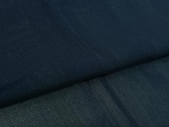 平和屋着物▽道行コート　スリーシーズン　春夏秋　塵除け　紺色　ロング丈　正絹　逸品　AABK9831jh