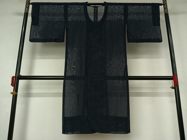 平和屋着物▽道行コート　スリーシーズン　春夏秋　塵除け　縞　三越扱い　ロング丈　正絹　逸品　AABK9833jh