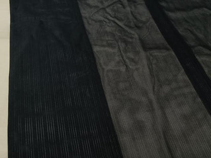 平和屋着物▽道行コート　スリーシーズン　春夏秋　塵除け　縞　三越扱い　ロング丈　正絹　逸品　AABK9833jh