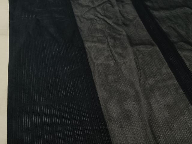 平和屋着物▽道行コート　スリーシーズン　春夏秋　塵除け　縞　三越扱い　ロング丈　正絹　逸品　AABK9833jh