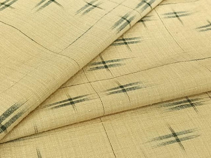 平和屋着物▽上質な紬　単衣　幾何学文様　正絹　逸品　AABK9836jh