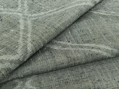 平和屋着物▽上質な紬　単衣　幾何学文様　正絹　逸品　AABK9838jh