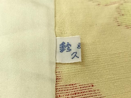 平和屋着物▽上質な紬　単衣　更紗花文　鈴乃屋扱い　正絹　逸品　AABK9841jh