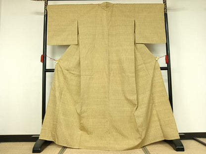 平和屋着物▽上質な紬　単衣　立涌文　正絹　逸品　AABK9842jh