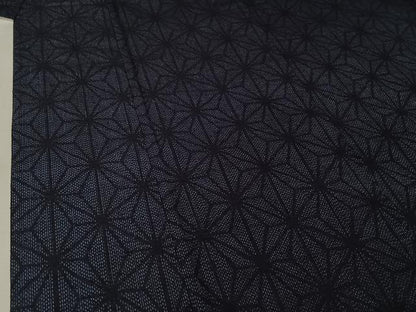 平和屋着物▽上質な紬　単衣　麻の葉文様　三越扱い　正絹　逸品　AABK9845jh