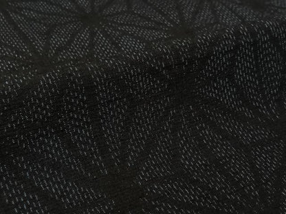 平和屋着物▽上質な紬　単衣　麻の葉文様　三越扱い　正絹　逸品　AABK9845jh