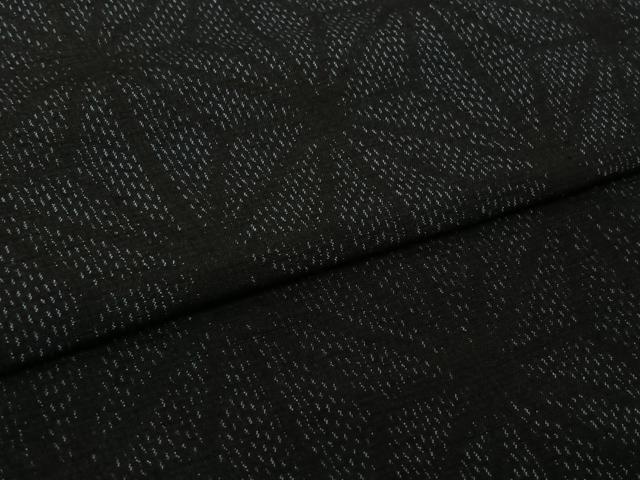 平和屋着物▽上質な紬　単衣　麻の葉文様　三越扱い　正絹　逸品　AABK9845jh