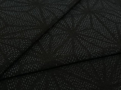 平和屋着物▽上質な紬　単衣　麻の葉文様　三越扱い　正絹　逸品　AABK9845jh