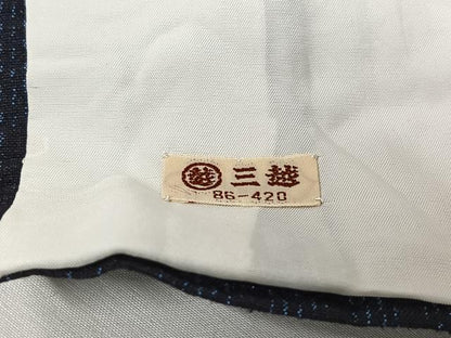 平和屋着物▽上質な紬　単衣　麻の葉文様　三越扱い　正絹　逸品　AABK9845jh