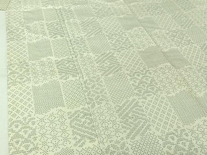 平和屋着物▽結城紬　単衣　100亀甲　吉祥文　正絹　逸品　AABK9848jh