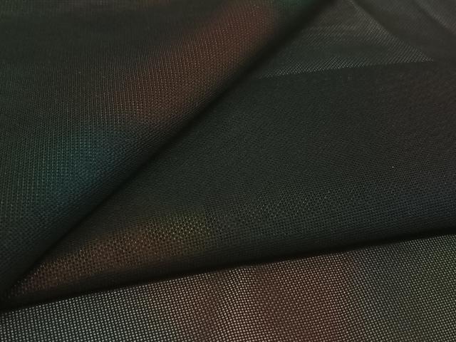 平和屋着物▽道行コート　スリーシーズン　春夏秋　塵除け　霞文　黒地　ロング丈　正絹　逸品　AABK9853jh