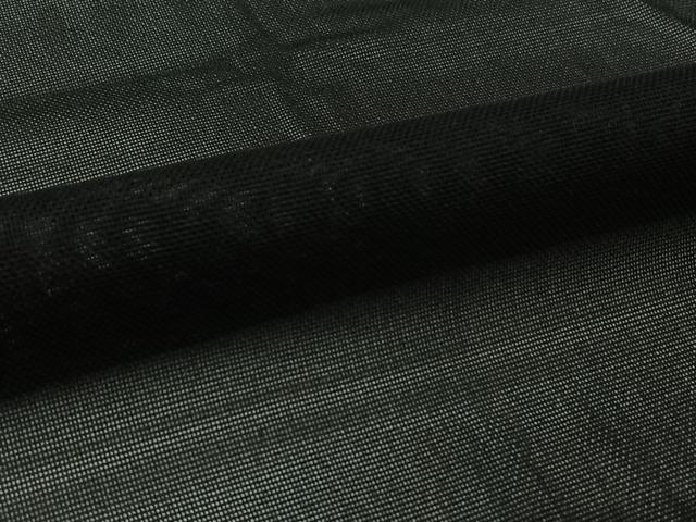 平和屋着物▽道行コート　スリーシーズン　春夏秋　塵除け　黒地　ロング丈　正絹　逸品　AABK9854jh
