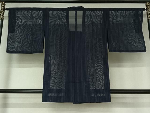 平和屋着物▽道行コート　スリーシーズン　春夏秋　塵除け　縞　洗える着物　AABK9855jh