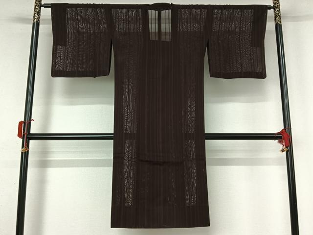 平和屋着物▽道行コート　スリーシーズン　春夏秋　塵除け　縞　ロング丈　正絹　逸品　AABK9857jh