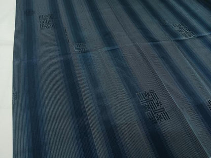平和屋着物▽道行コート　スリーシーズン　春夏秋　塵除け　幾何学文様　ロング丈　正絹　逸品　AABK9859jh