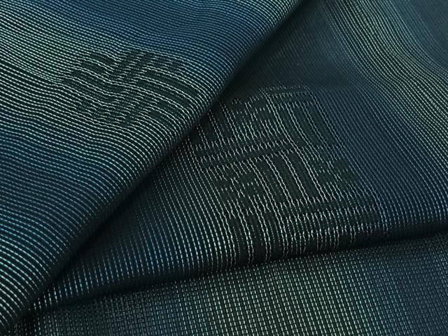 平和屋着物▽道行コート　スリーシーズン　春夏秋　塵除け　幾何学文様　ロング丈　正絹　逸品　AABK9859jh
