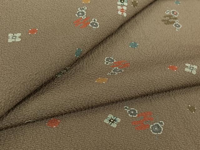 平和屋着物▽上質な小紋　単衣　花菱文　正絹　逸品　AABK9861jh
