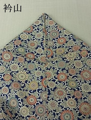 平和屋着物▽上質な小紋　単衣　菊唐草文　正絹　逸品　AABK9867jh