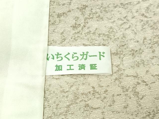 平和屋着物▽上質な小紋　単衣　流水風景花文　ロング丈　正絹　逸品　AABK9868jh