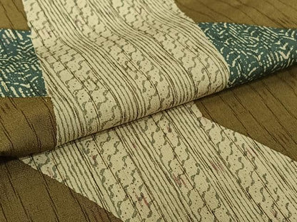 平和屋着物▽訪問着　単衣　紬地　芝文　正絹　逸品　未使用　AABK9871jh