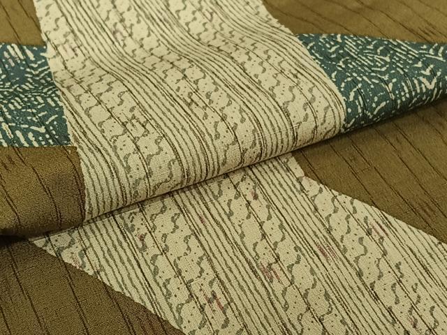 平和屋着物▽訪問着　単衣　紬地　芝文　正絹　逸品　未使用　AABK9871jh