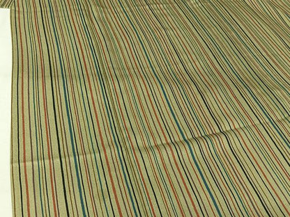 平和屋着物▽上質な小紋　単衣　縞　正絹　逸品　AABK9872jh