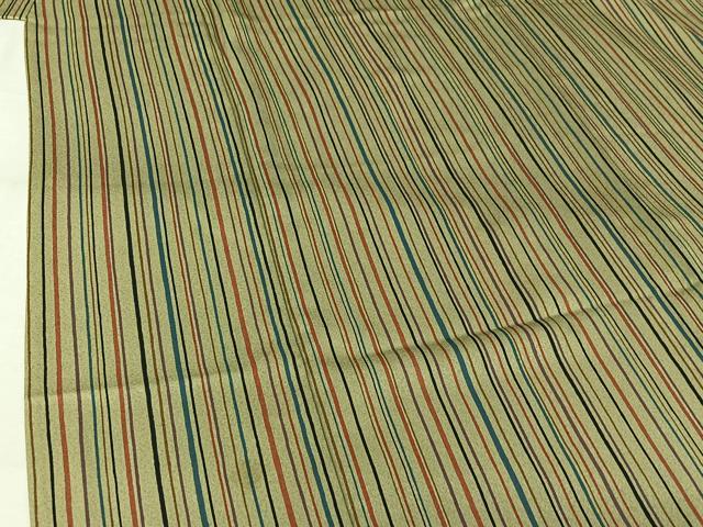 平和屋着物▽上質な小紋　単衣　縞　正絹　逸品　AABK9872jh