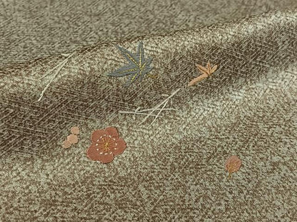平和屋着物▽訪問着　単衣　総刺繍　吹き寄せ文　金糸　正絹　逸品　AABK9876jh