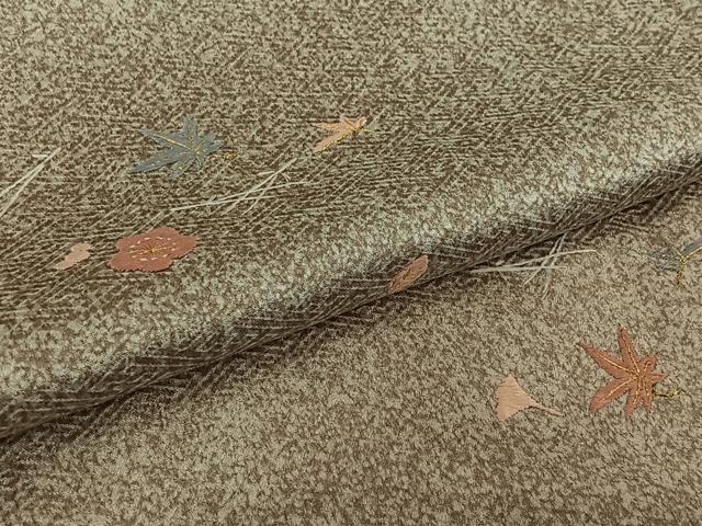 平和屋着物▽訪問着　単衣　総刺繍　吹き寄せ文　金糸　正絹　逸品　AABK9876jh