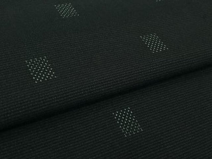 平和屋着物▽本塩沢　単衣　幾何学文様　証紙付き　正絹　逸品　AABK9878jh
