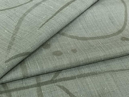 平和屋着物▽上質な紬　単衣　枝葉文　正絹　逸品　AABK9879jh